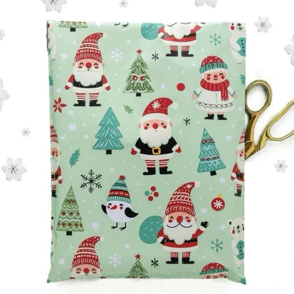 20 Santa Holiday Christmas Poly Mailers 10 x 13